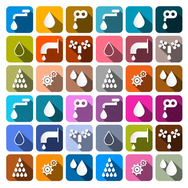 Векторные символы воды - набор икон — стоковый вектор
