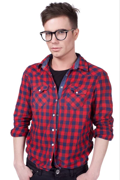 Man in a plaid shirt — Stock Photo, Image