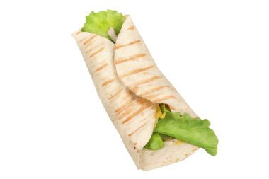 otlar ve beyaz arka plan üzerinde izole peynirli pide