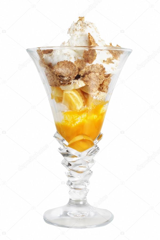 Milk cocktail ice cream isolated on white background
