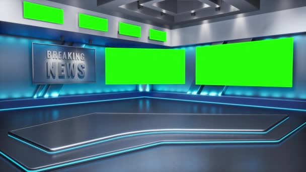 Tv Studio Studio News Studio Newsroom Background For News Broadcasts Blurred Of Studio At Tv Station News Channel Design Control Room 3d Rendering Green Screen Stock Video C Kinomasterdnepr