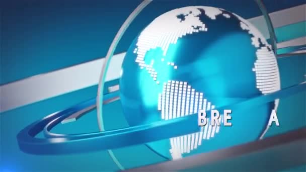 3D World News Background Loop, Digital World Breaking News Studio Hintergrund für News Report und Breaking News auf World Live Report — Stockvideo