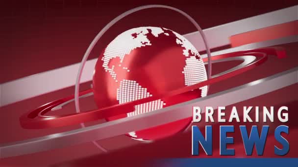 3D World News Background Loop, Digital World Breaking News Studio Hintergrund für News Report und Breaking News auf World Live Report — Stockvideo