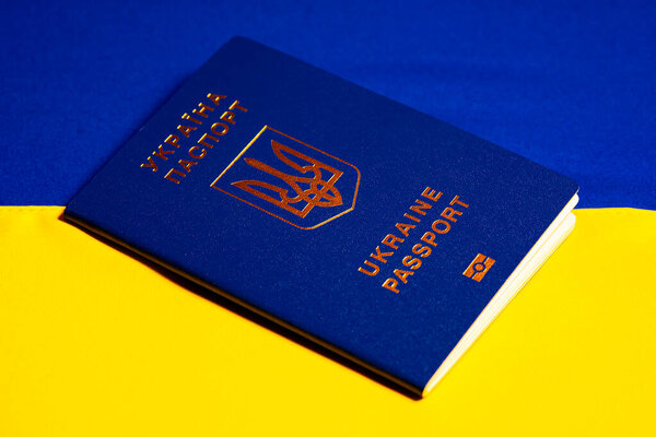 Ukrainian Biometric Passport Blue Yellow Flag Ukraine Document Identification Person Royalty Free Stock Photos