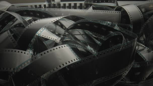 Eski Siyah Beyaz Eski Bir Film Kasedini Tasvir Ediyor Retro — Stok video