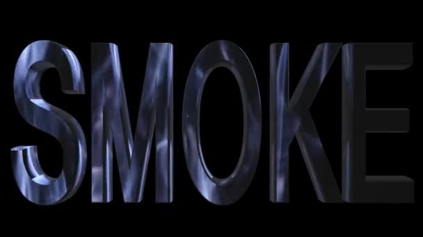 Animation Shine White Text Smoke Flash Glare Light Black Background — Stock Video