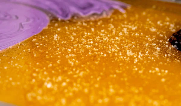 Purple Yellow Caramel Mass Grains Sugar Cooking Sweet Candy Handmade —  Fotos de Stock