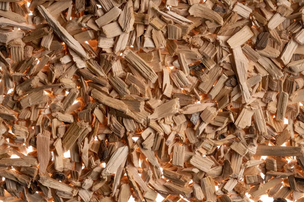 Background Brown Dry Wood Splinter Wooden Chips Slivers Crushed Chopped — Stockfoto