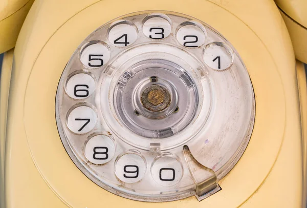 Rotary Dialer Old Telephone Holes Numbers Plastic Transparent Dialing Disc — Fotografia de Stock