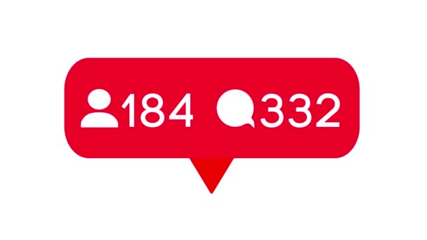 Красные Иконки Социальных Сетей Растущими Комментариями Подписчиком Знак Белом Фоне — стоковое видео