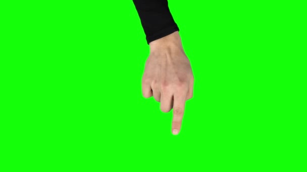 Mannelijke Hand Zwarte Trui Uitvoeren Van Enkele Tik Dubbele Tik — Stockvideo