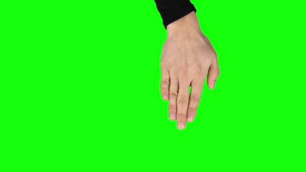 Homem Mão Camisola Preta Realizando Único Toque Toque Duplo Gesto — Vídeo de Stock