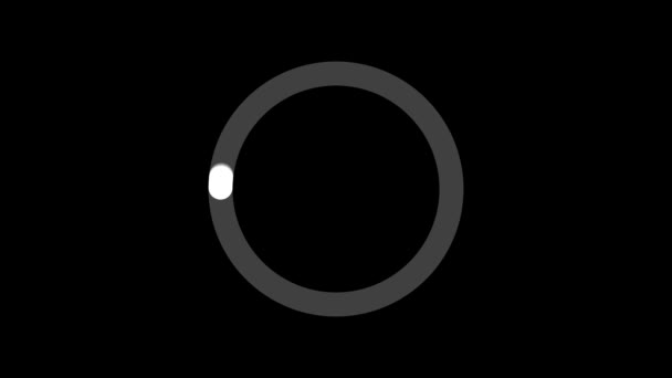 Animated Loading Circle Effect Black Background Black White Preloaded Circle — Stock Video