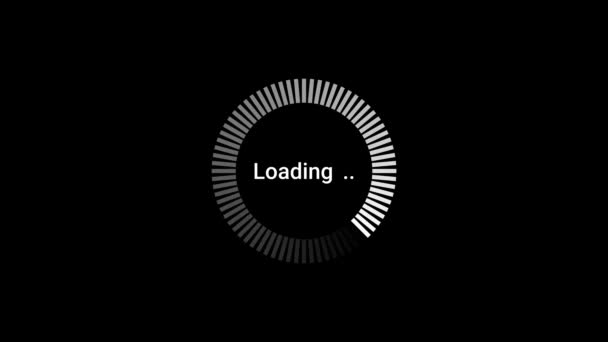 Icon Progress Loading Black White Circle Rotating Black Background Simple — Stock Video