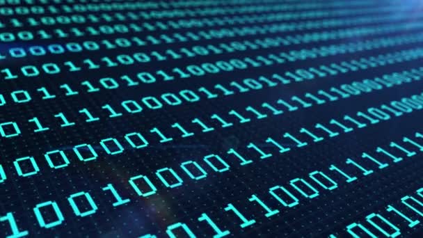 Colunas Símbolos Digitais Código Binário Azul Conceito Futurista Tecnologia Informação — Vídeo de Stock