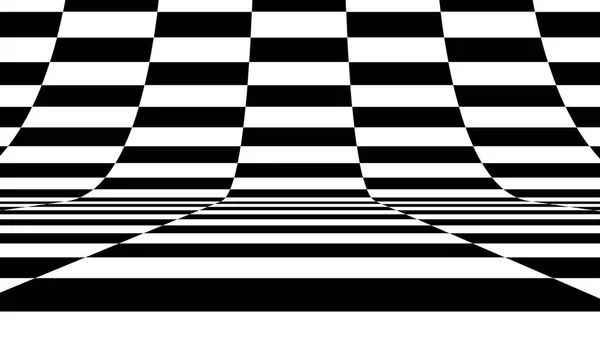 Background Curved Black White Checkerboard Pattern Rendering Geometric Computer Graphics — Stock Photo, Image