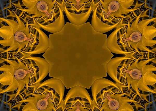 Gwiazda żółte mandali — Zdjęcie stockowe