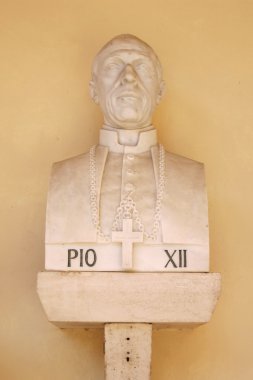 SIENA, ITALY - Bust of Pope Pius XII in Sanctuary of Saint Catherine clipart