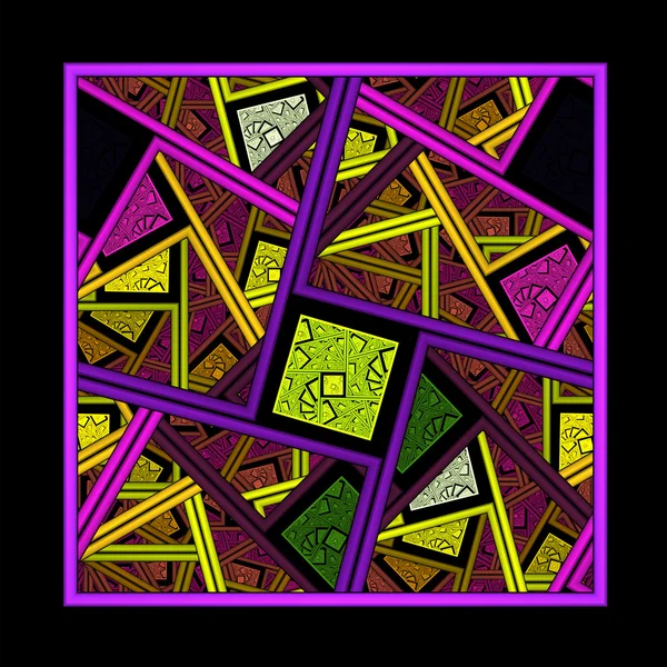 Quadrado Fractal colorido — Fotografia de Stock