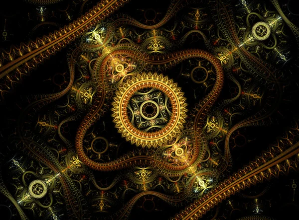 Золотой юлианский фрактал — стоковое фото