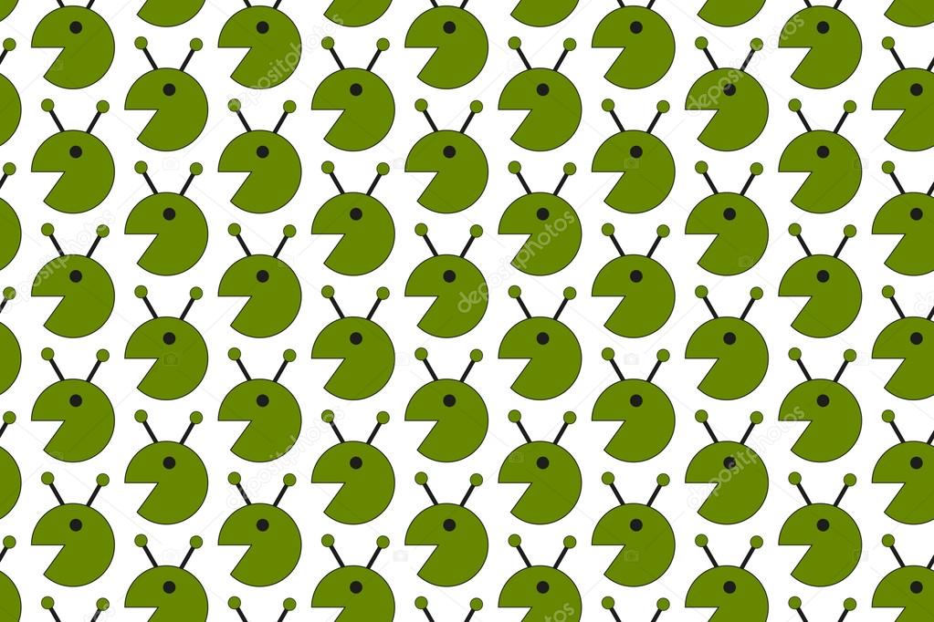 Background with Green Alien Pattern