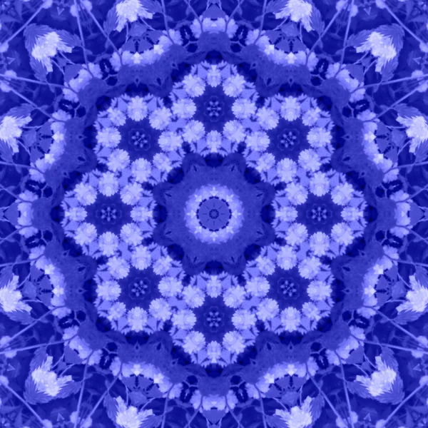 Dunkelblaue Mandala-Blume — Stockfoto