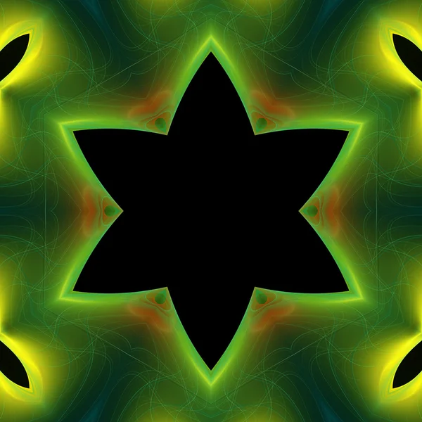 Чёрная звезда на зелёном фоне — стоковое фото