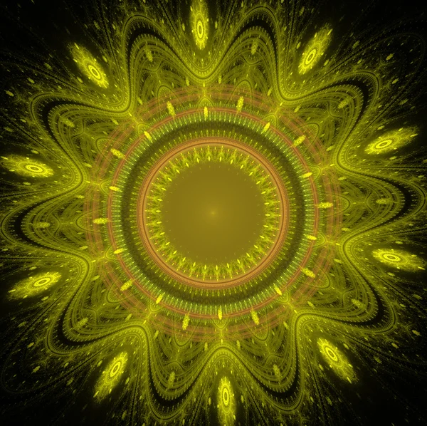 Fractal Sunny Flower — Stock Photo, Image