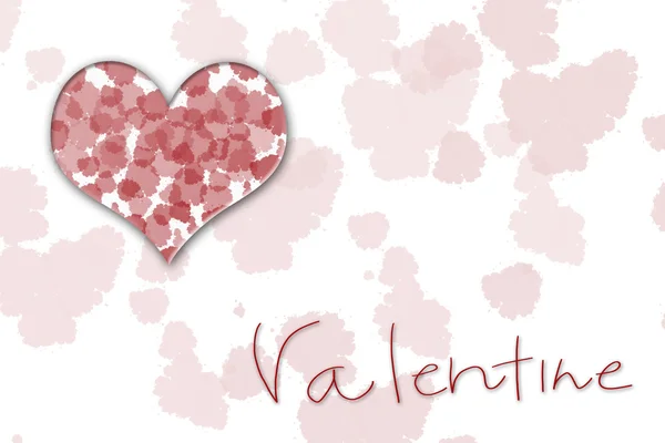 Valentinskarte mit Splatterherz — Stockfoto