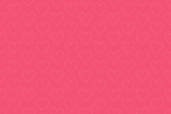 粉红的底色与心-无缝 — 图库矢量图片