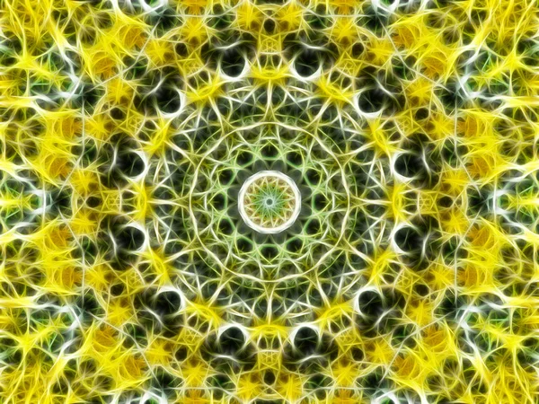 Leuchtend gelbes Mandala — Stockfoto