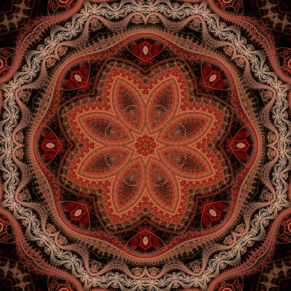 Red Mandala Square — Stock Photo, Image