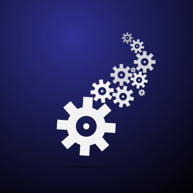 tasarlamak vektör çarkları, mavi zemin üzerine Dişliler