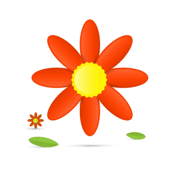 白の背景に分離した抽象的なオレンジ色の花 — ストックベクタ
