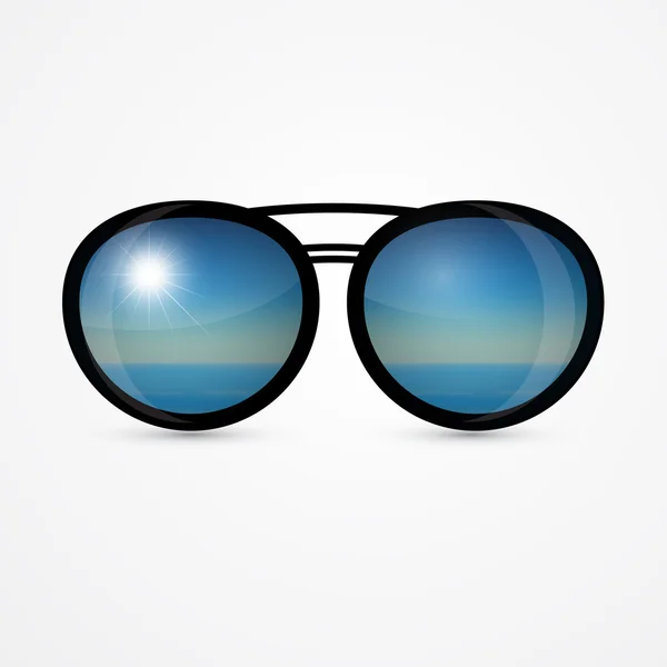 Deniz sahne yansıması ile vektör güneş gözlüğü