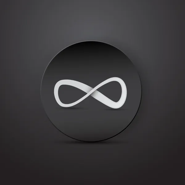 Vector infinity symbol on abstract dark background — Stock Vector