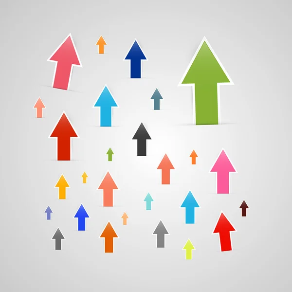 gri arka plan üzerinde renkli oklar