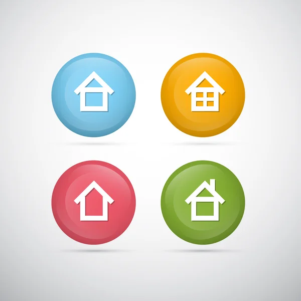 Retro vektör ev düğmeleri