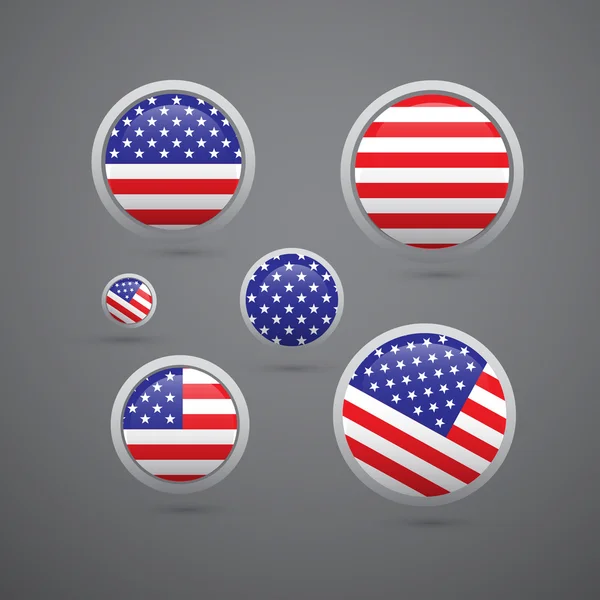 American flag buttons set — Stock Vector