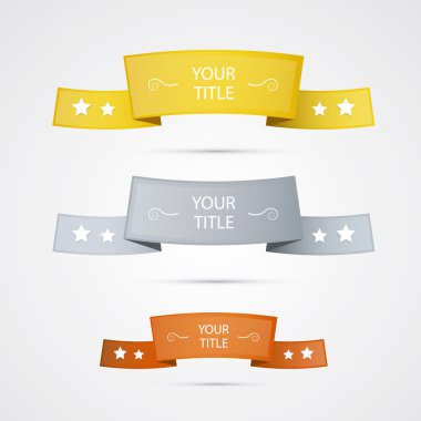 Altın, gümüş ve bronz çıkartmalar, etiket, kurdela