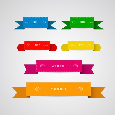 renkli vektör etiket, kurdela seti