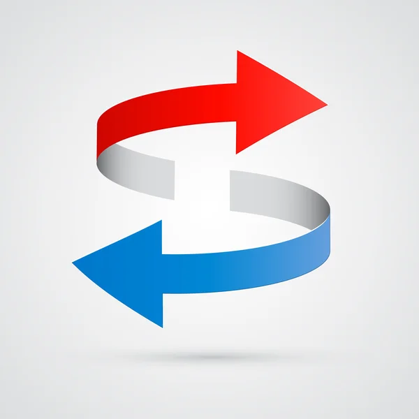 3D kırmızı ve mavi oklar vektör