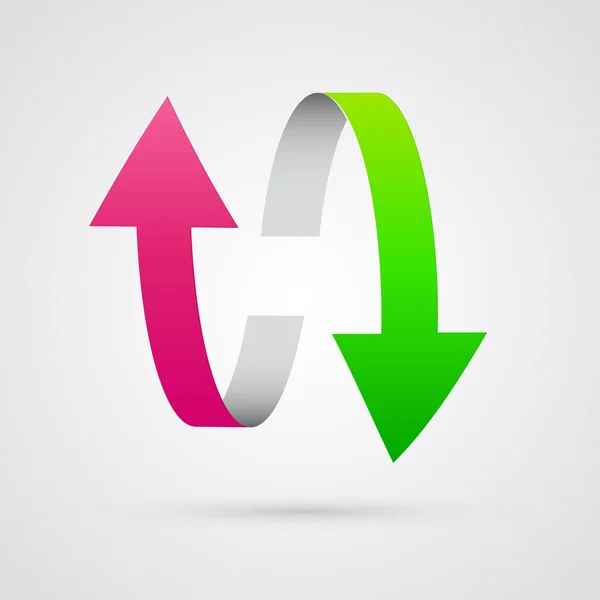 3D pembe ve yeşil okları vektör