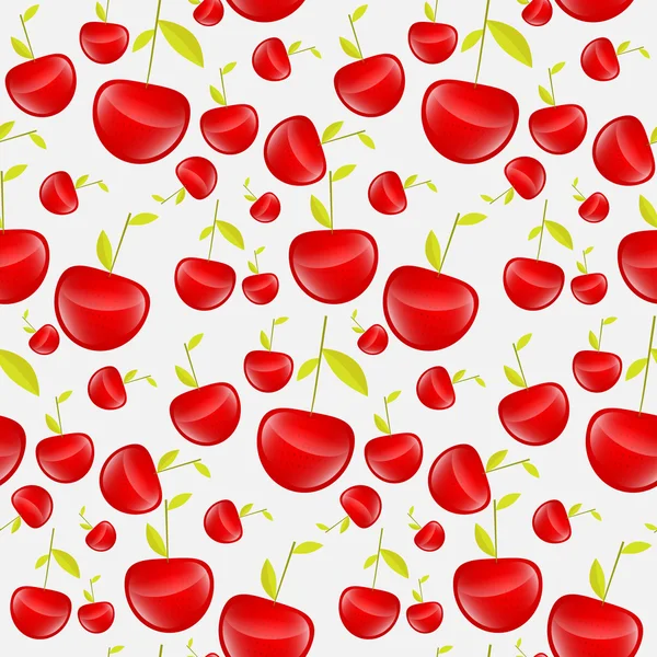 Seamless Pattern Made from Red Cherries — Stock Vector