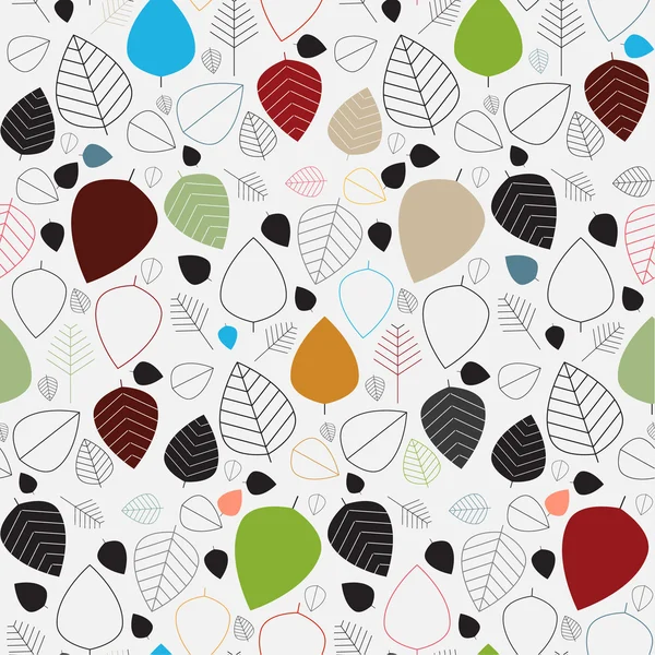 Retro leaves seamless background, pattern — Stock Vector