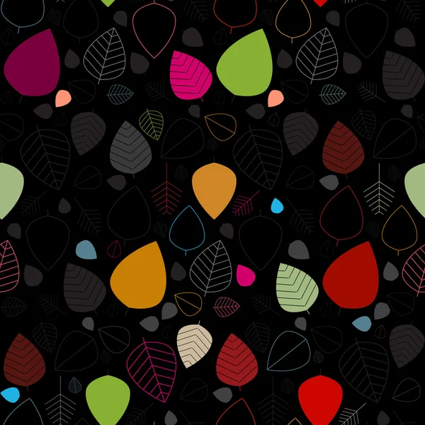 Dikişsiz siyah arka plan, yapraklarından yapılmış desen