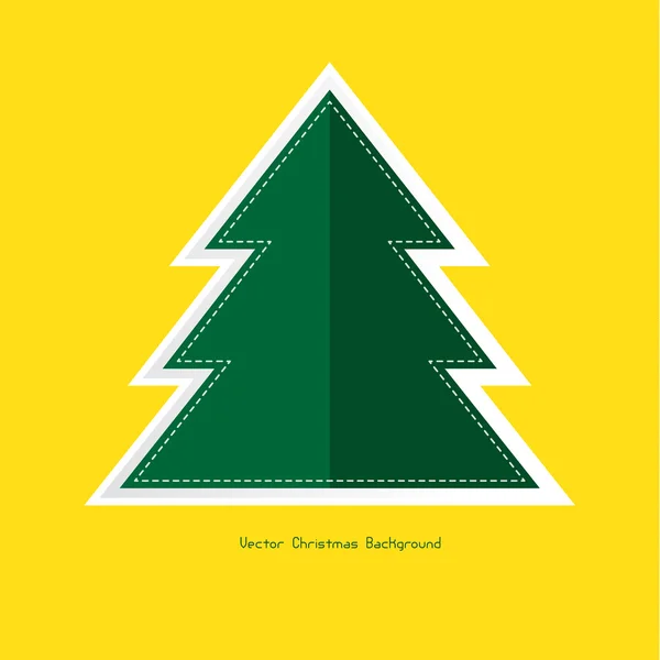 Xmas, Sarı zemin üzerine yeşil Noel ağacı