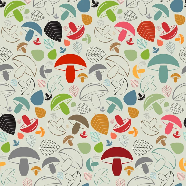 mantar ve yaprakları seamless modeli