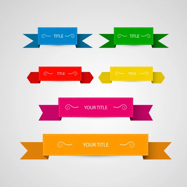 renkli vektör etiket, kurdela seti