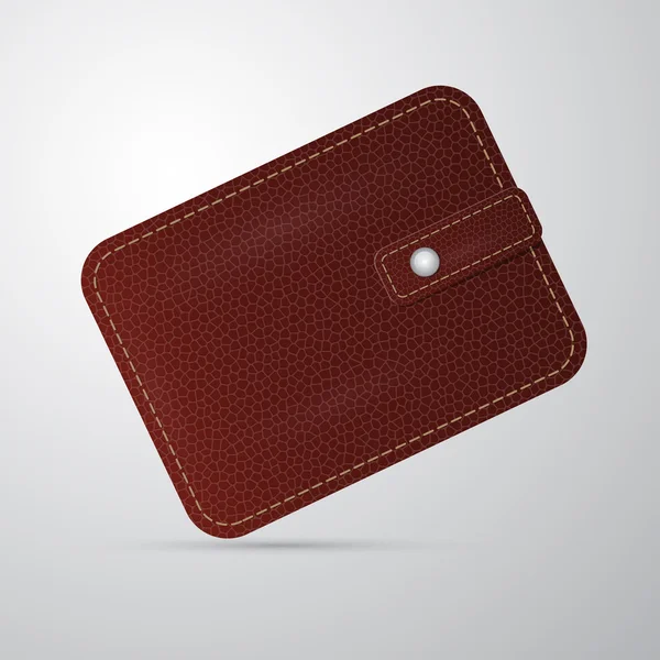 Vector brown leather wallet, billfold — Stock Vector